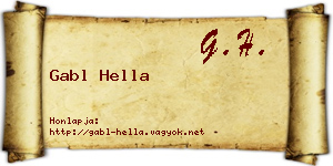 Gabl Hella névjegykártya